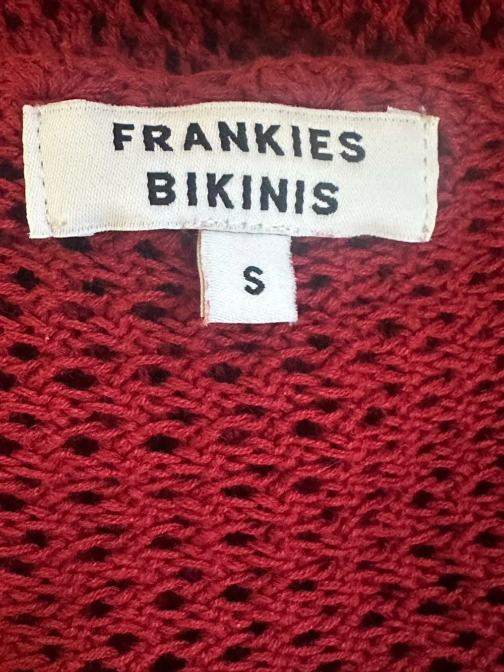 Frankie’s Bikinis Collette Crochet Tunic Cover Up In Ruby Red Small New With Tag